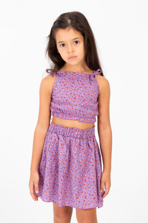 Girl's Wooded Outfit Set With An Elastic Waistband And A Sleeveless Blouse High Quality Modern design