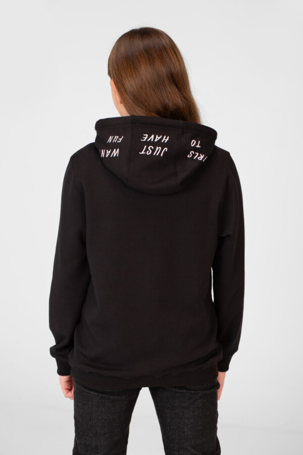 Girl's Hoodie Sweatshirt With Text Print And Long Sleeves