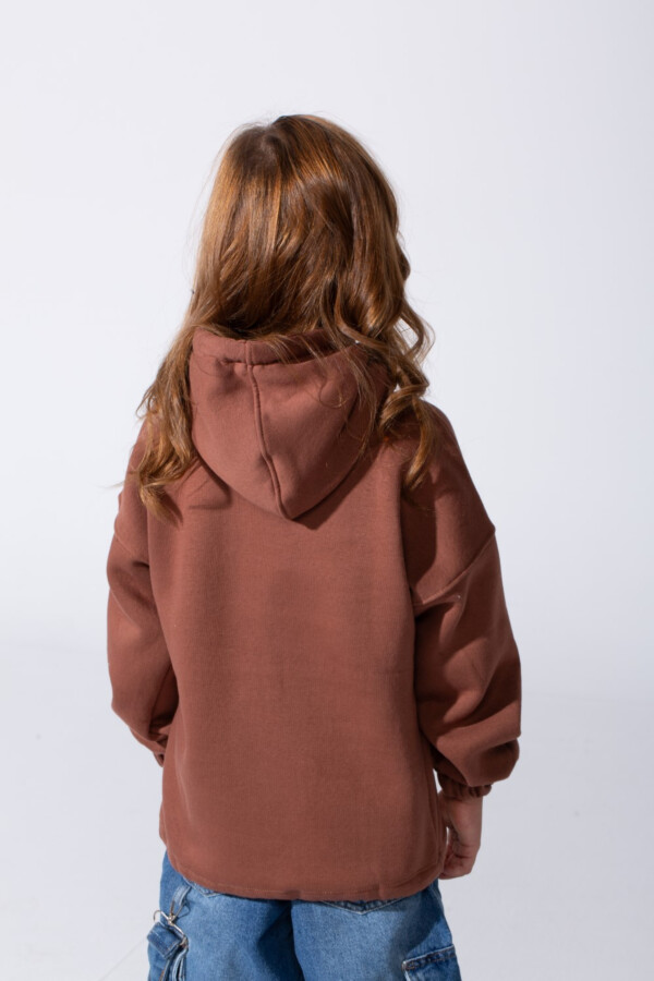 Girl's Oversized Melton Hooded Sweatshirt With A Comfortable Modern Fit