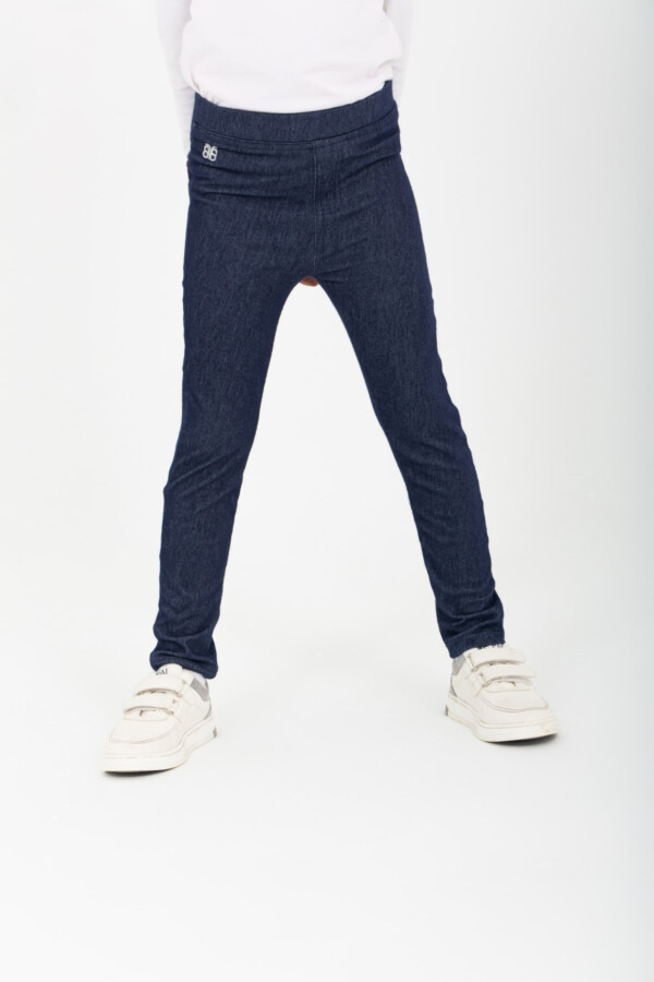 Girl's Long Leggings Navy With Unique Cut