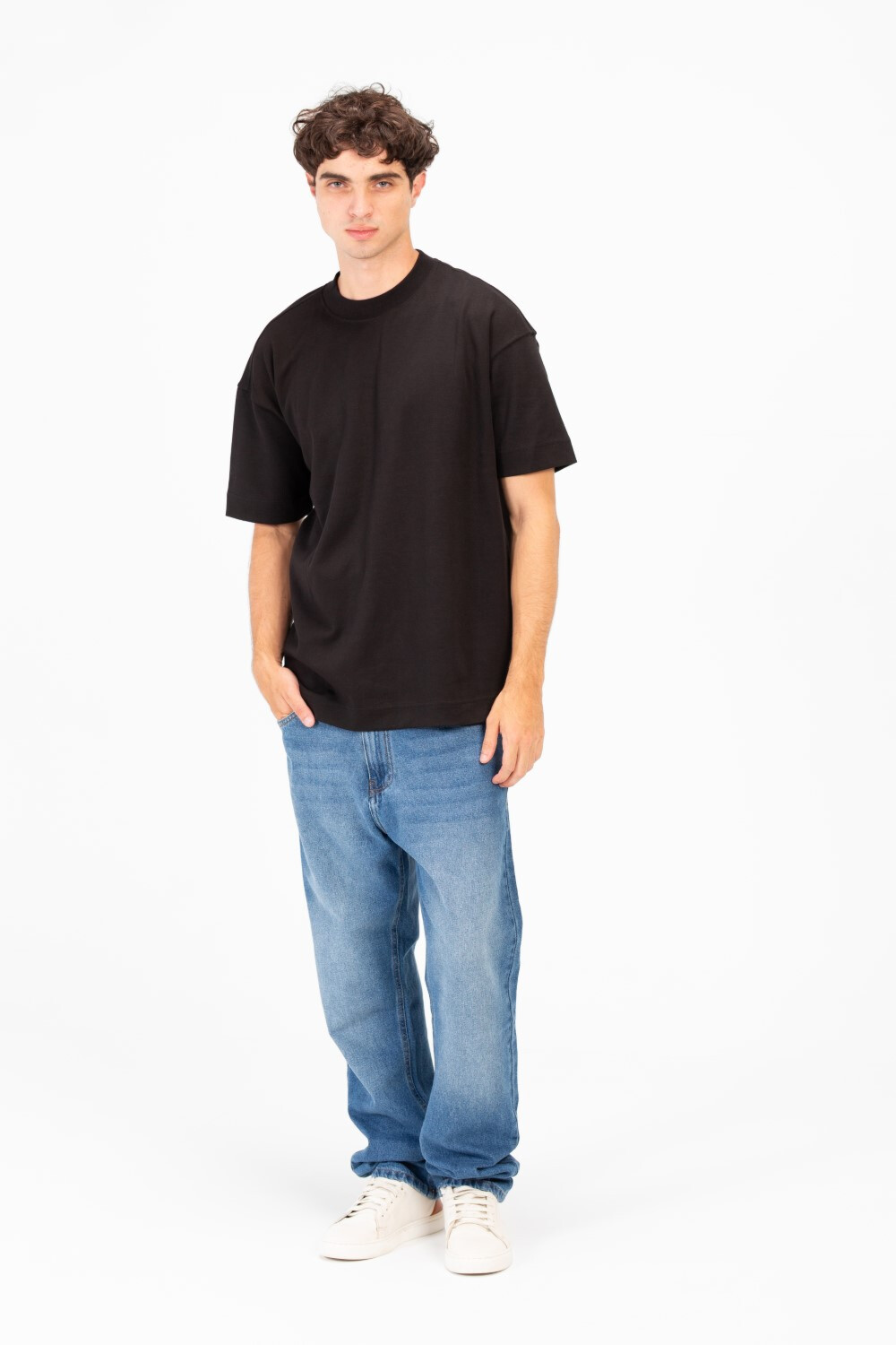 Men's Basic Tomato Oversized T-Shirt With Short Sleeves And Crew Neck