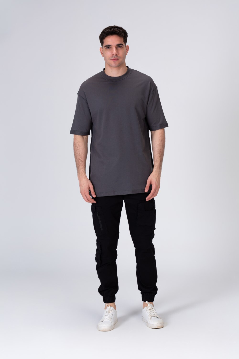 Mens Half Sleeve T-shirt With A Round Neck And A Shoulder Line