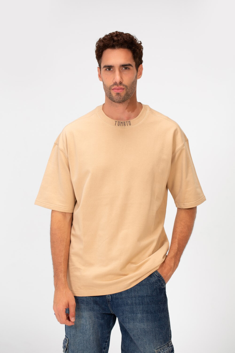 Men's Crew Neck Tomato Print Short Sleeves Basic Oversized Summer Melton T-Shirt