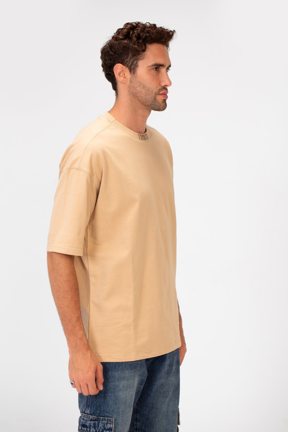 Men's Crew Neck Tomato Print Short Sleeves Basic Oversized Summer Melton T-Shirt