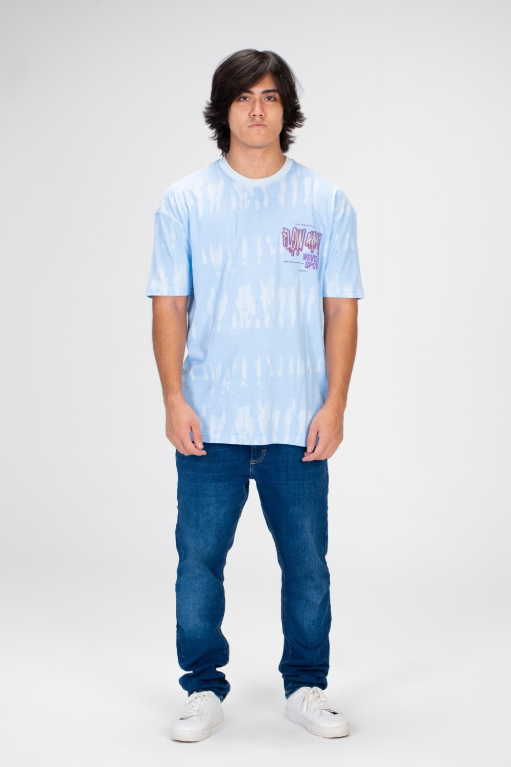 Men's Oversize Printed T-shirt With Round Neck And Short Sleeves