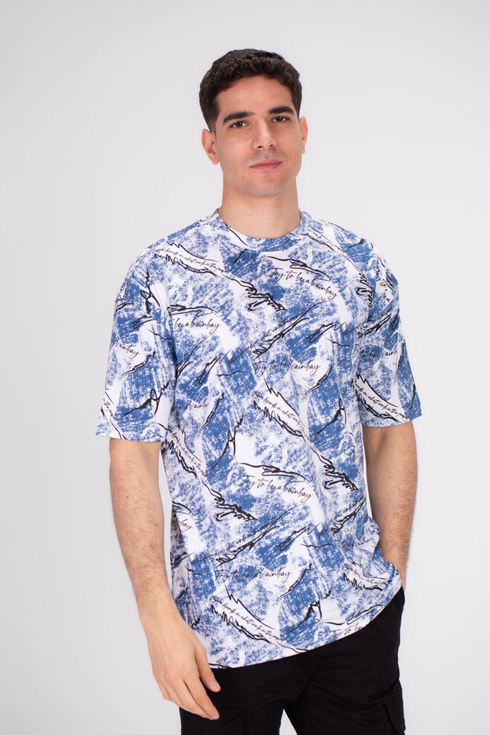 Men's Full Printed Crew Neck Regular Fit Made Of Cotton T-shirt This Regular Fit Tee Is Perfect For Any Casual Occasion