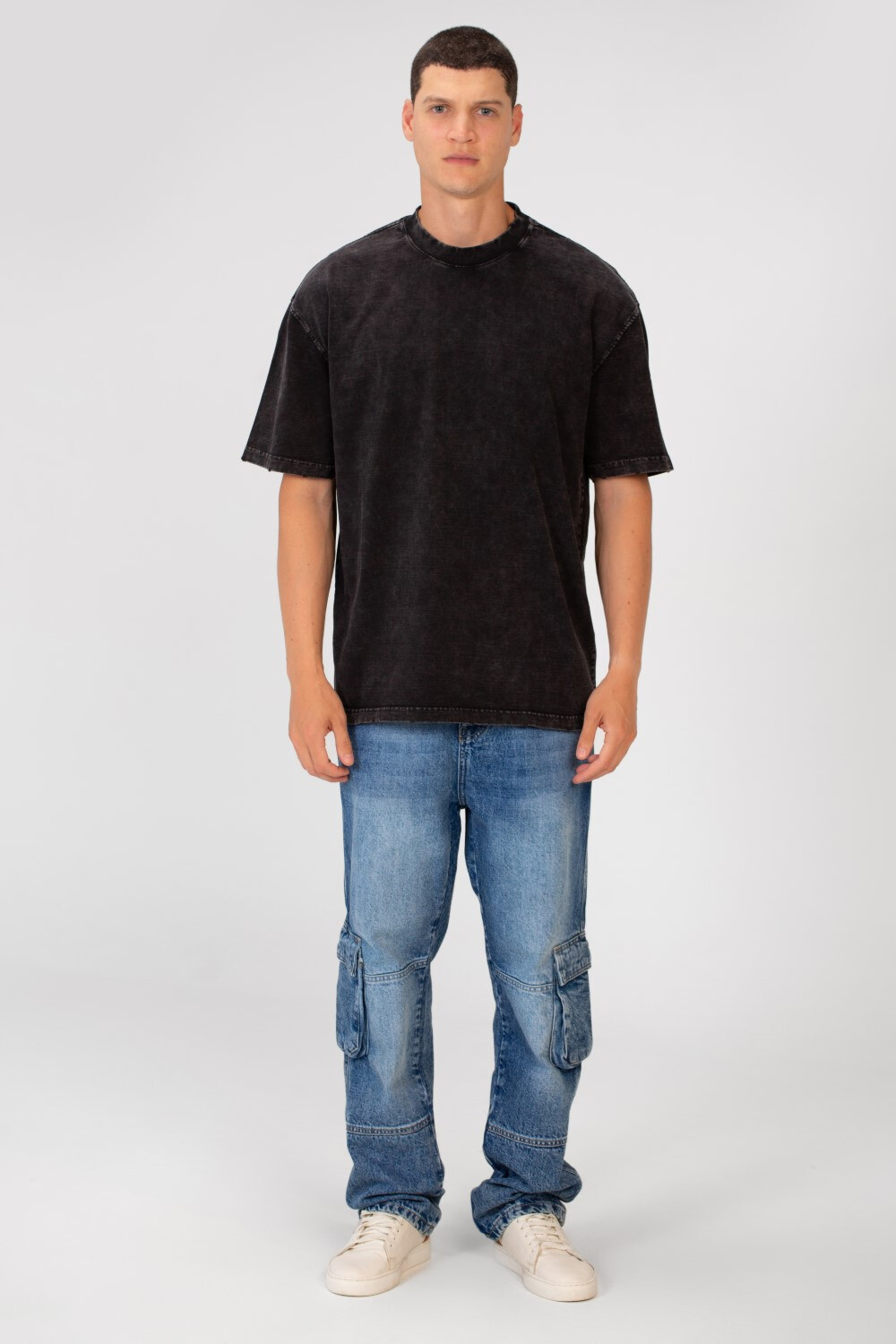 Men's Basic Oversized Half Sleeve Crew Neck T-Shirt