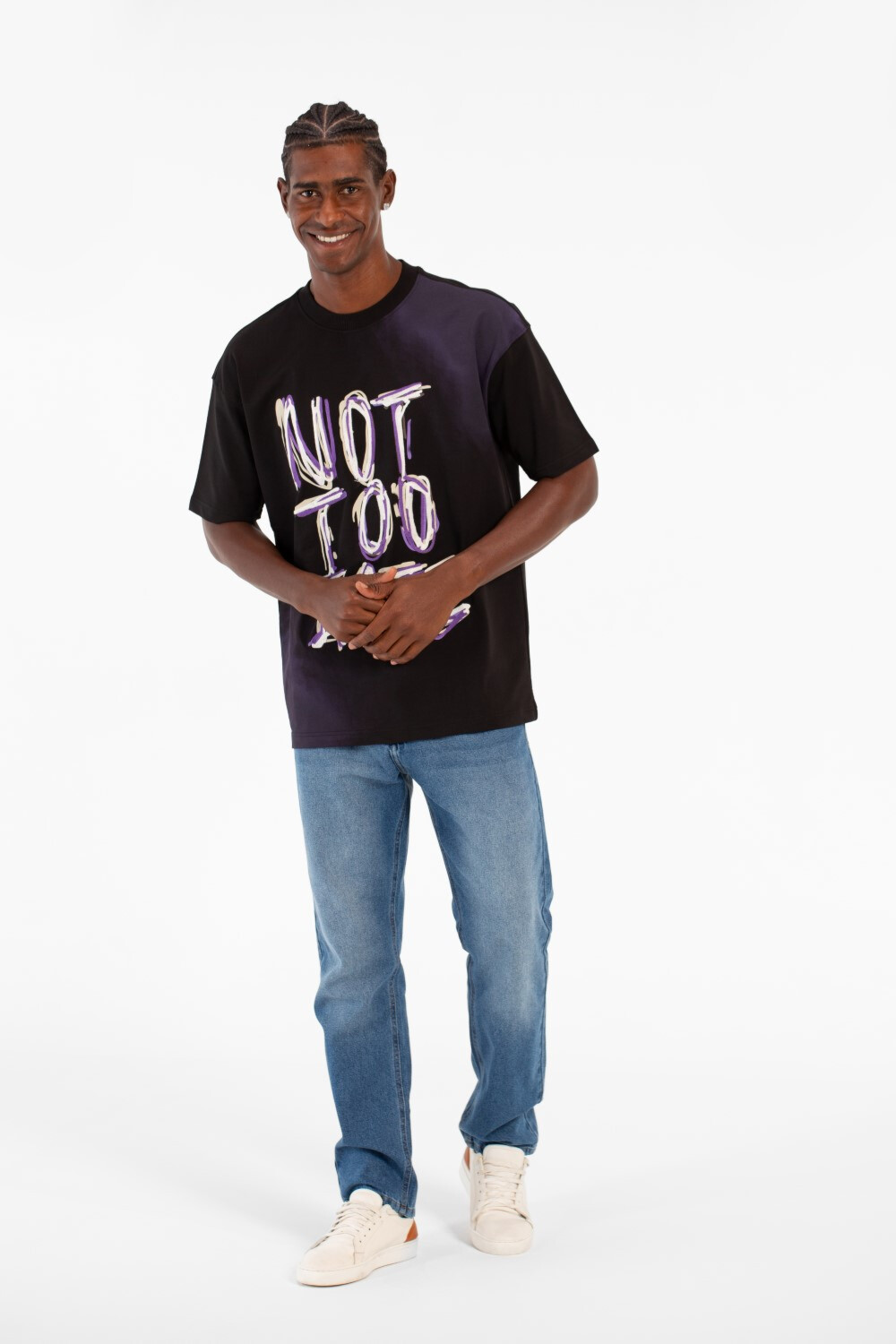 Men's Milton Summer Regular Fit Short Sleeves Front Text Print T-shirt