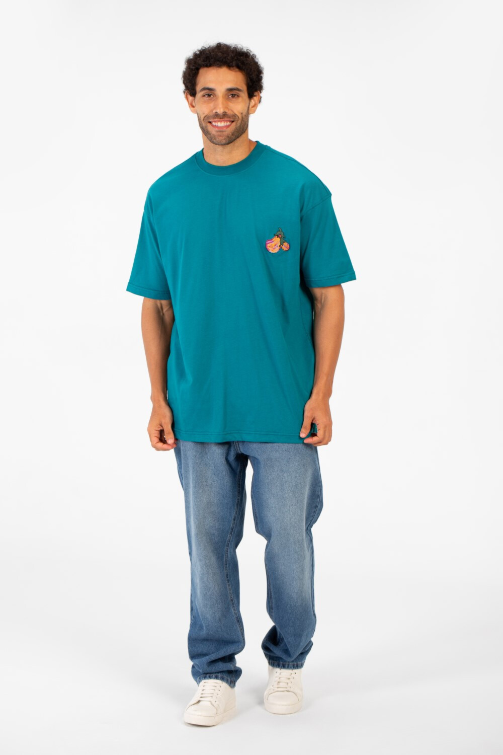 Men's Eggplant Print Short Sleeved Regular Fit Crew Neck T-shirt