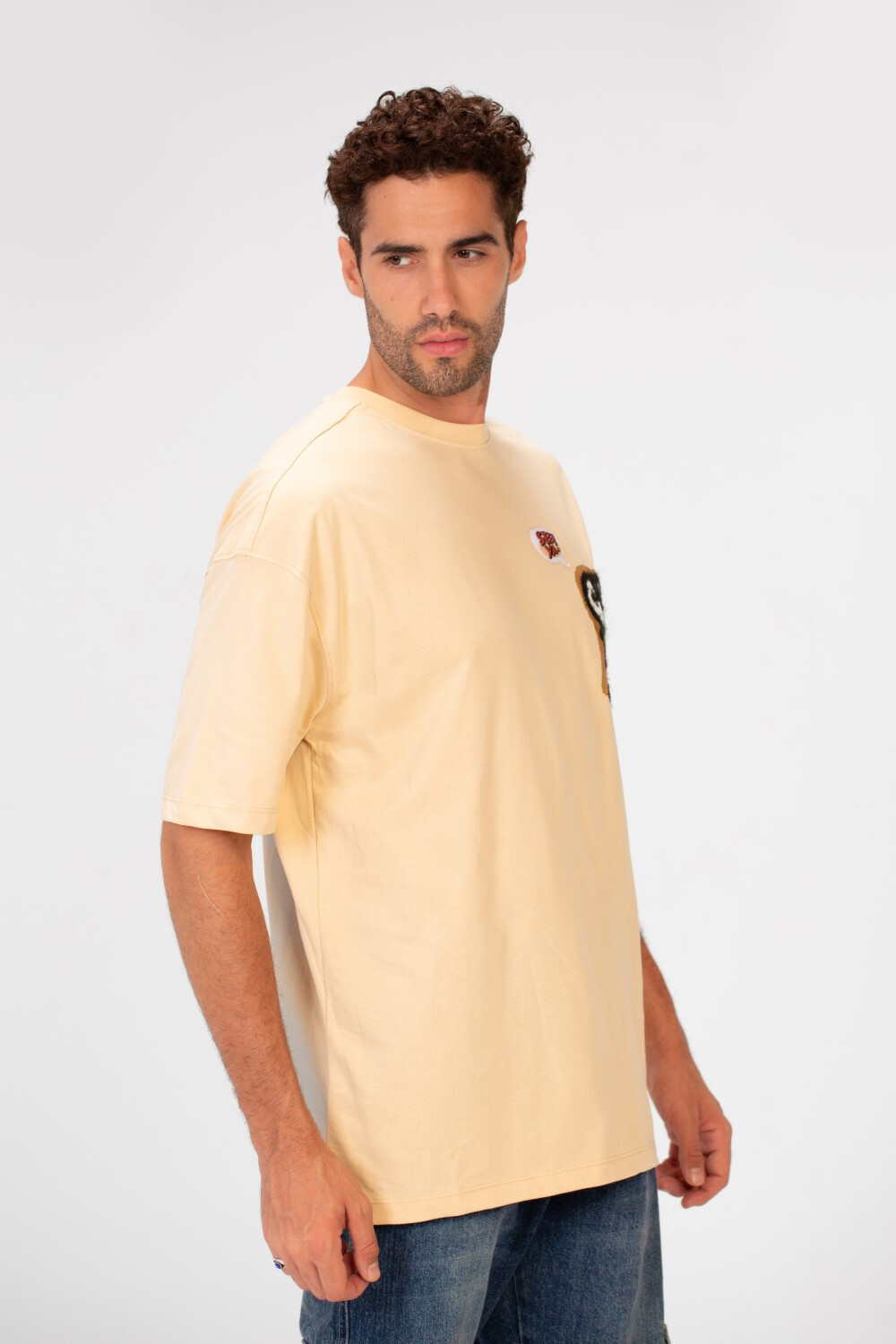 Men's Oversized Front Print Half Sleeve Round Neck Summer T-shirt