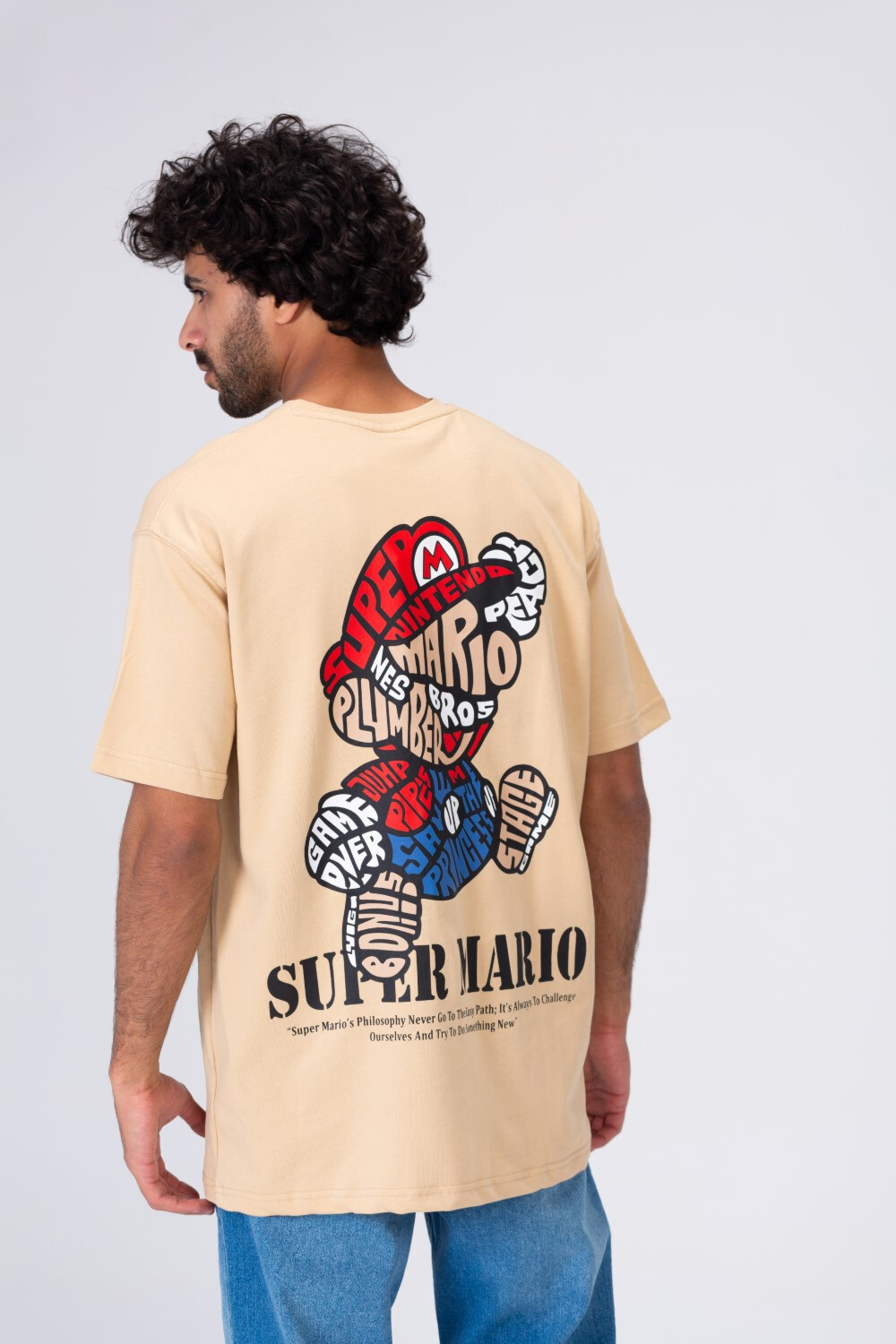 Mens Super Mario Printed Half Sleeve T-shirt