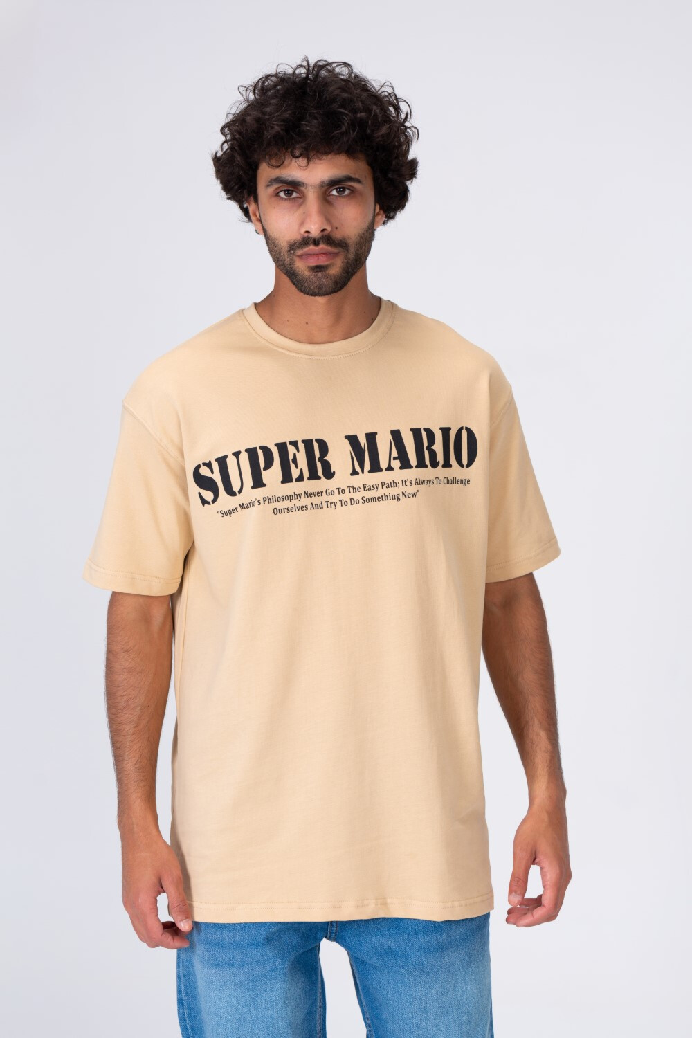 Mens Super Mario Printed Half Sleeve T-shirt