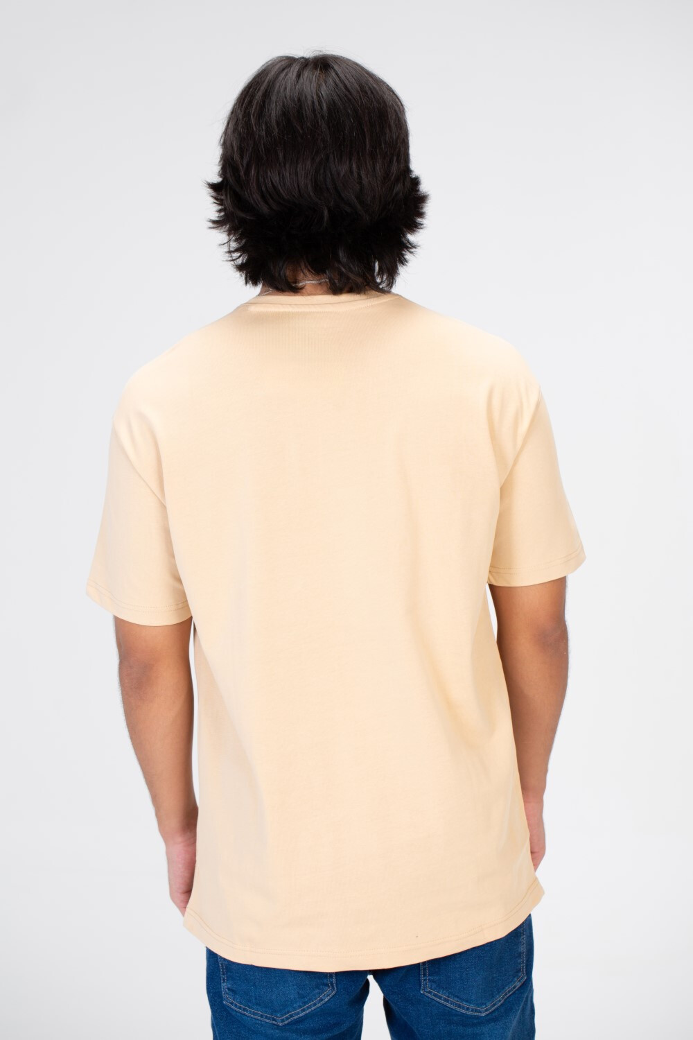Men's Oversize T-shirt With A Round Neck And A Print At The Neck