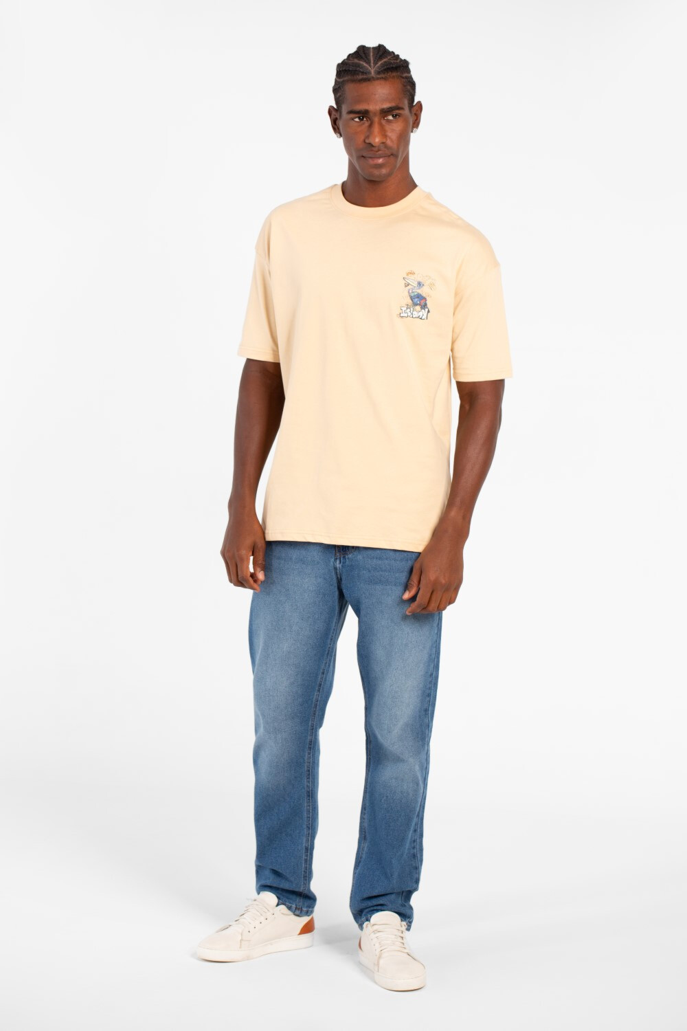 Men's Regular Fit Half Sleeves Crew Neck T-shirt With Front And Back Print