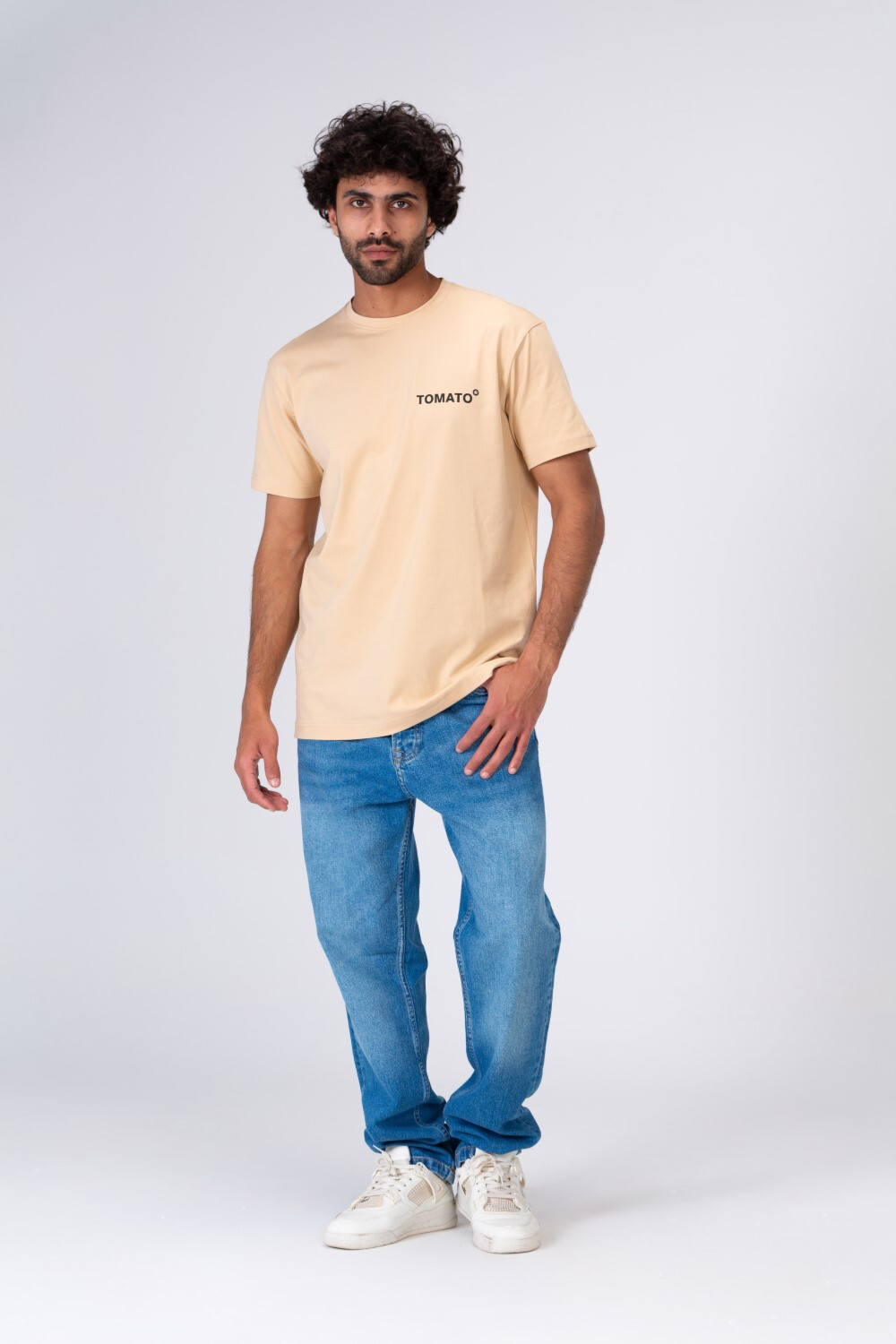 Mens Printed T-shirt With Badge Tomato Half Sleeves