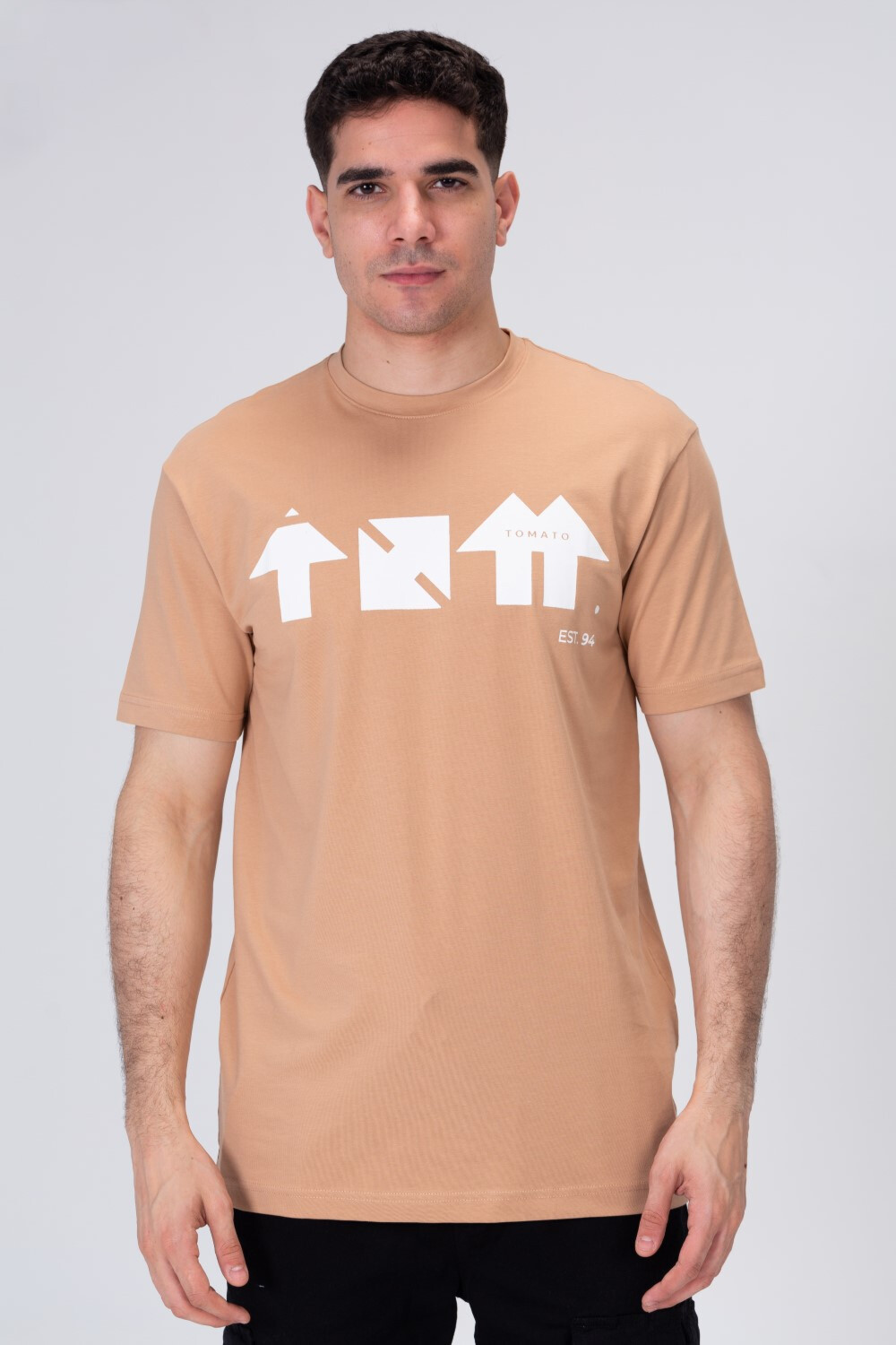 Mens Printed From The Front Half Sleeves T-Shirt