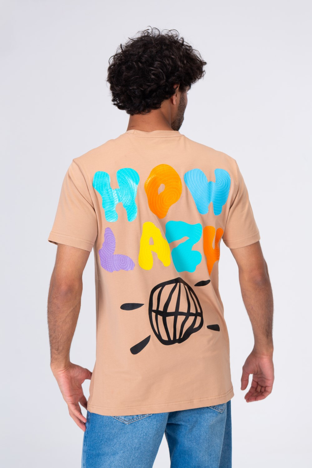 Mens T-shirt With Half Sleeve Printed On Tthe Front And Back With A Comfortable Fit