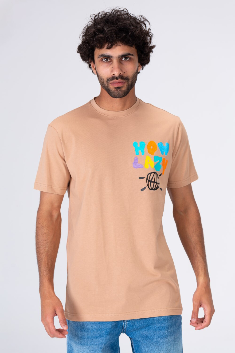Mens T-shirt With Half Sleeve Printed On Tthe Front And Back With A Comfortable Fit