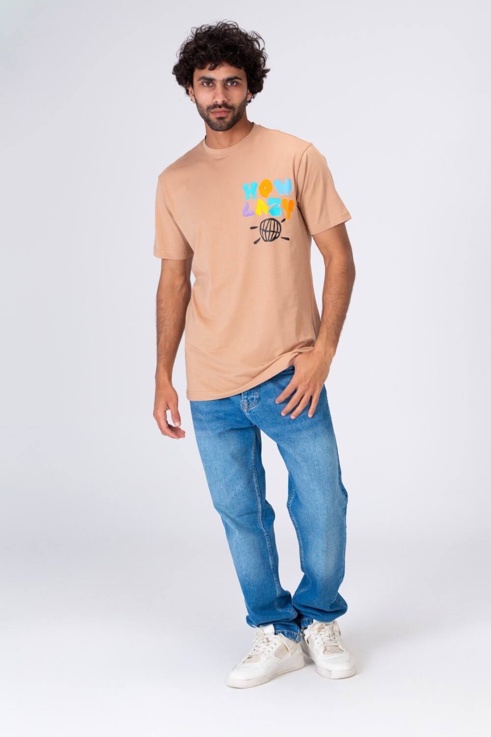 Mens T-shirt With Half Sleeve Printed On Tthe Front And Back With A Comfortable Fit