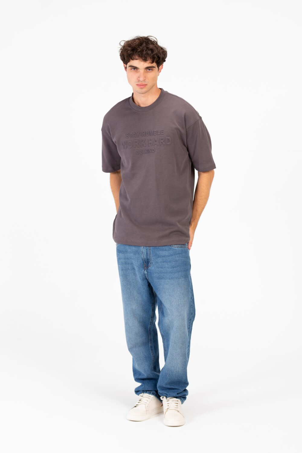 Men's Regular Fit Short Sleeves Round Neck T-Shirt With Raised Print