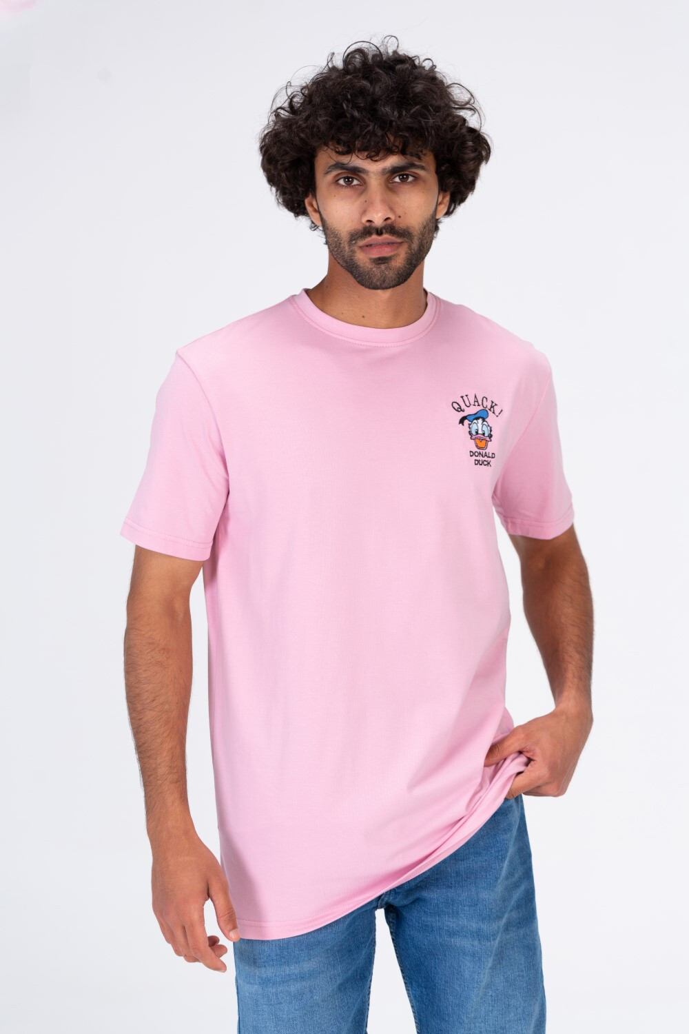 Mens Regular Fit Crew Neck Duck Printed T-Shirt