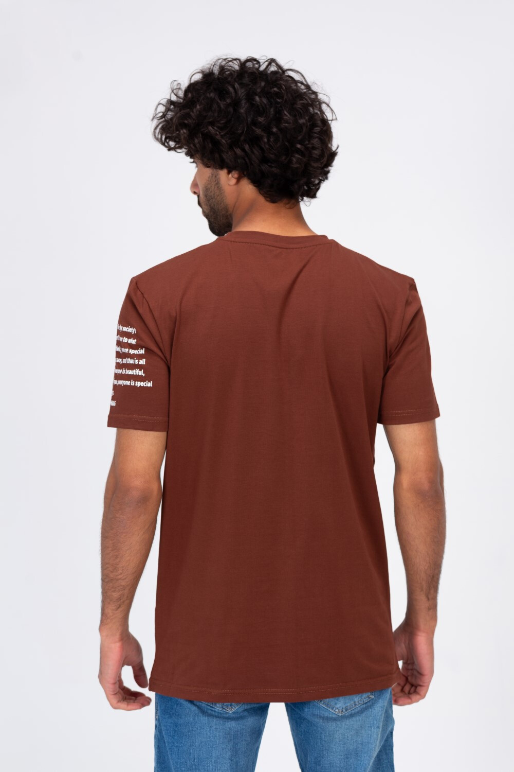 Mens Regular Fit Crew Neck With Go For No Thing Print T-Shirt