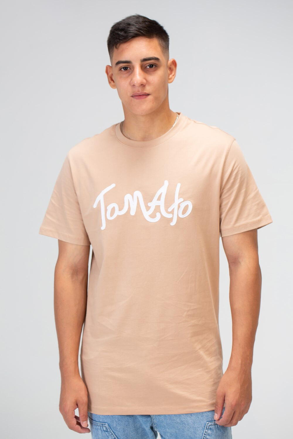 Mens Half Sleeve T-shirt With A Round Neck And Front And Back Print