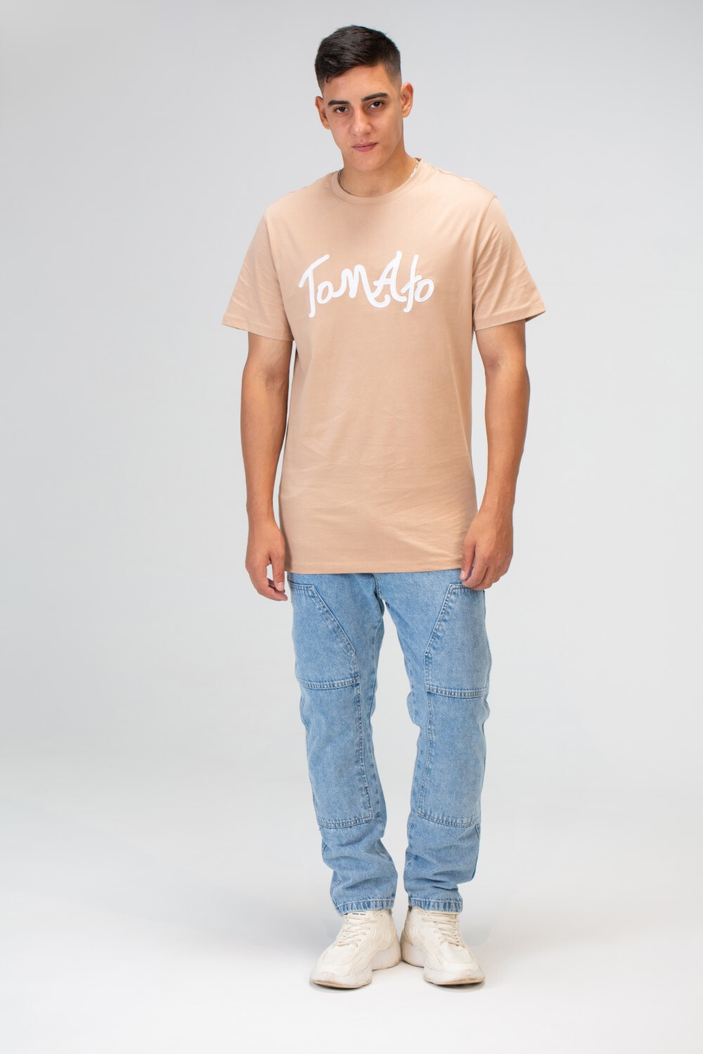 Mens Half Sleeve T-shirt With A Round Neck And Front And Back Print