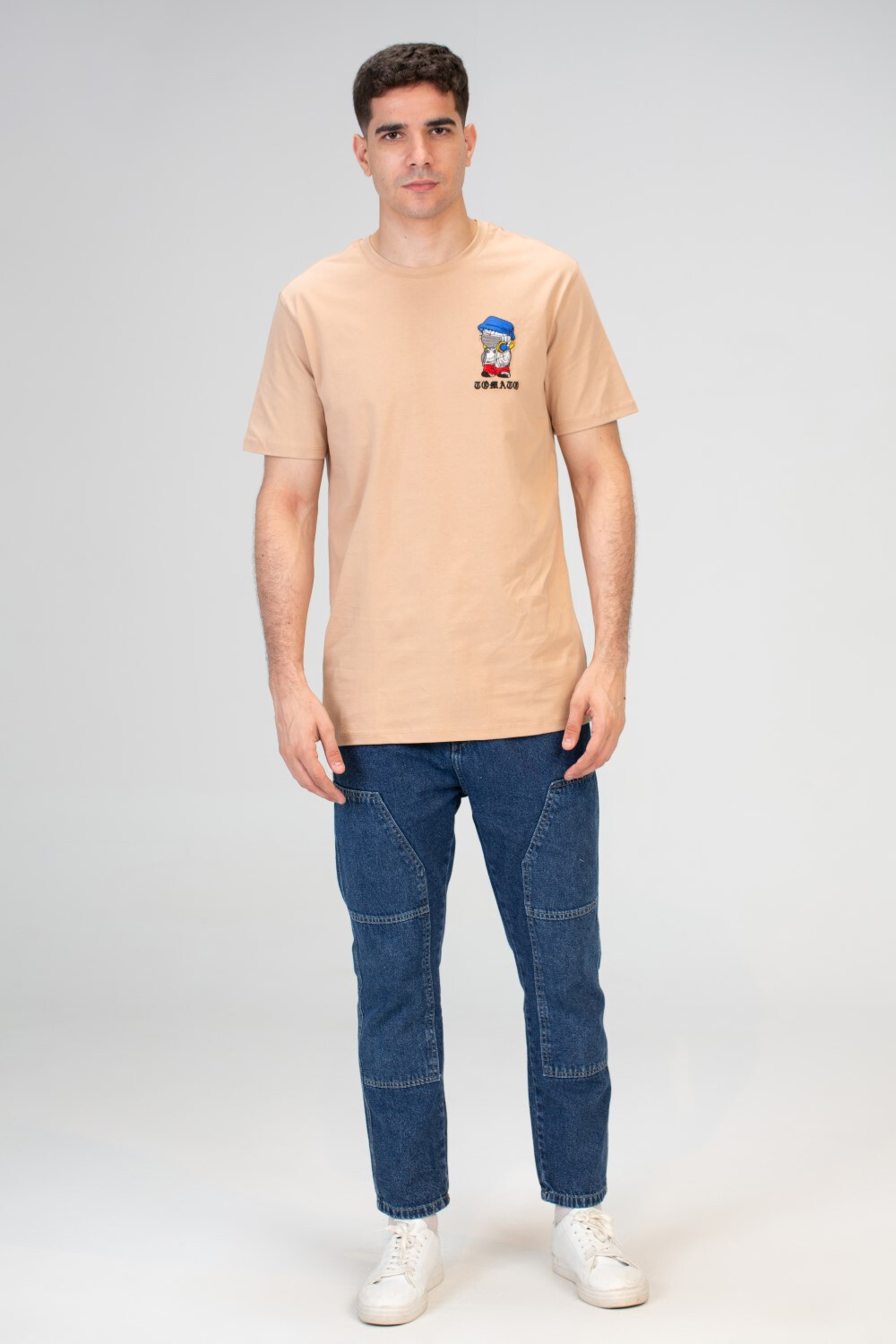 Men's Tomato Slim Fit Round Neck Short Sleeve T-Shirt