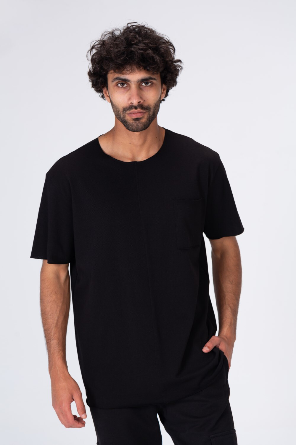 Mens Basic Plain T-shirt With Half Sleeve And A Front Pocket