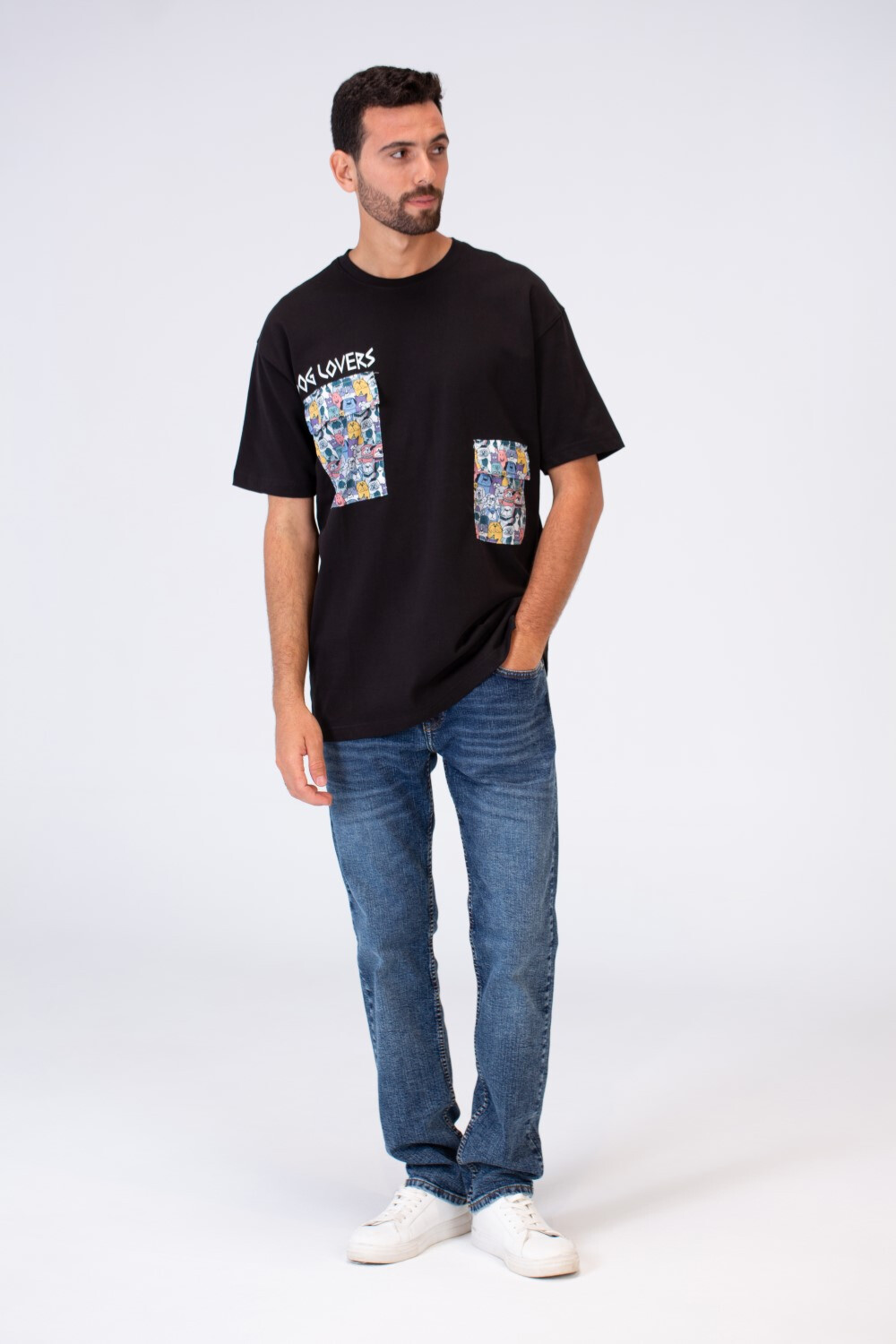 Mens Round Oversize Casual Short Sleeve T-Shirt