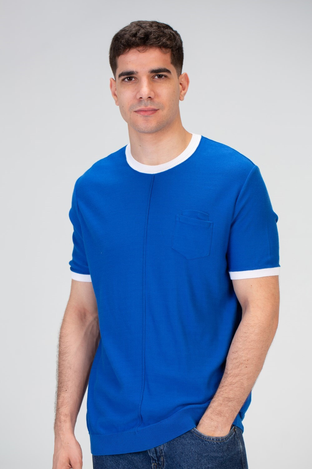 Mens Slim Fit Plain Basic T-Shirt with Short Sleeves And Crew Neck