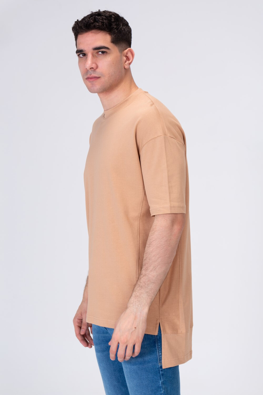 Mens Basic Plain Long Back T-shirt With A Unique Modern Cut