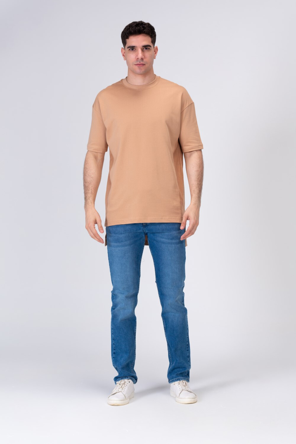 Mens Basic Plain Long Back T-shirt With A Unique Modern Cut