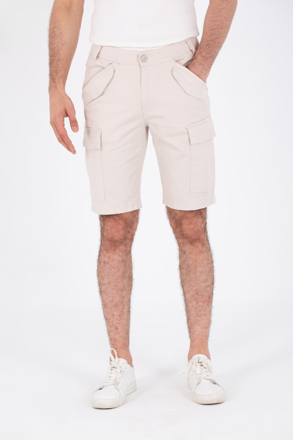 Mens Gabardine Shorts With Side And Front Pockets Unique And Modern