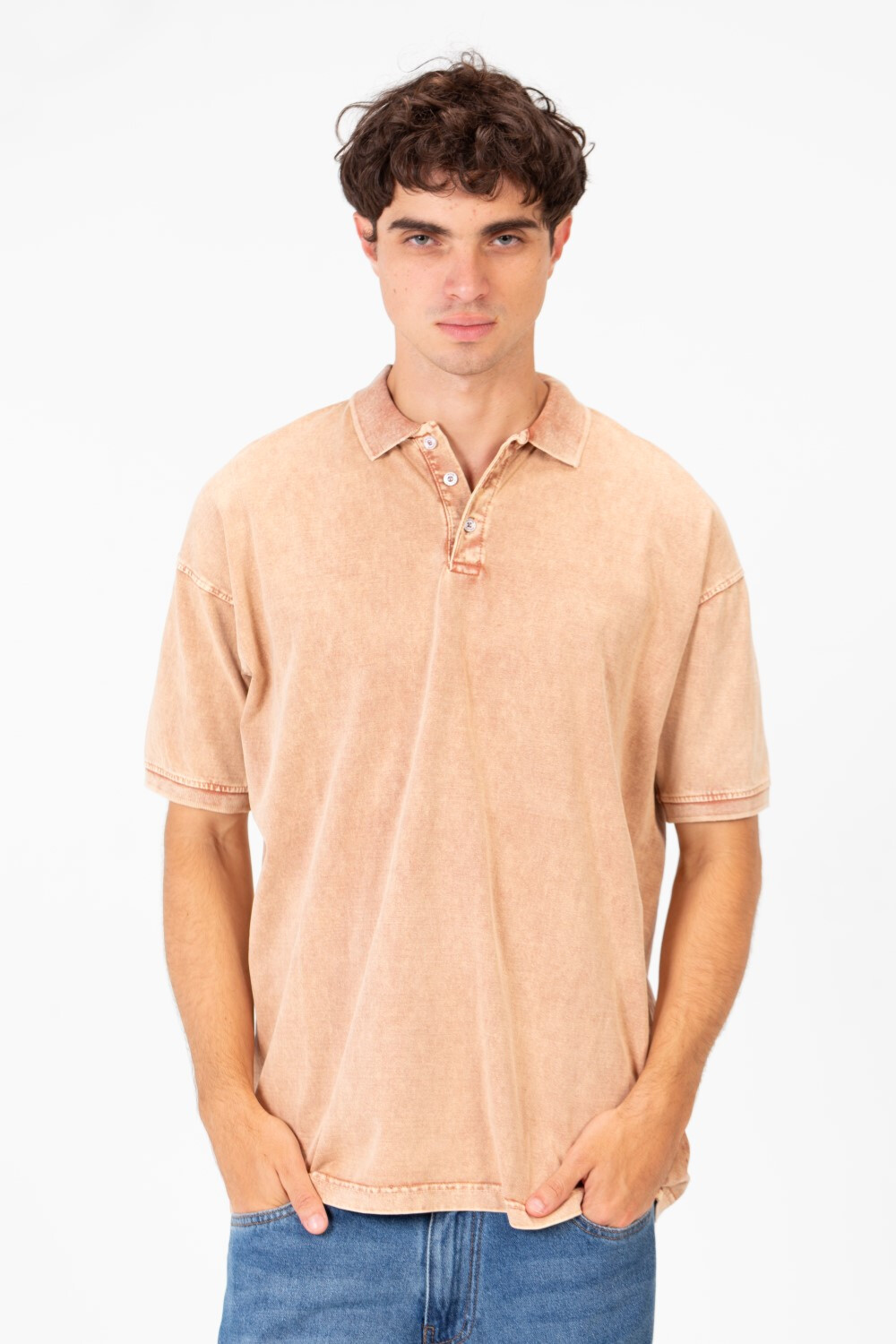 Men's Regular Fit Polo T-Shirt With Front Half Buttons And Short Sleeves