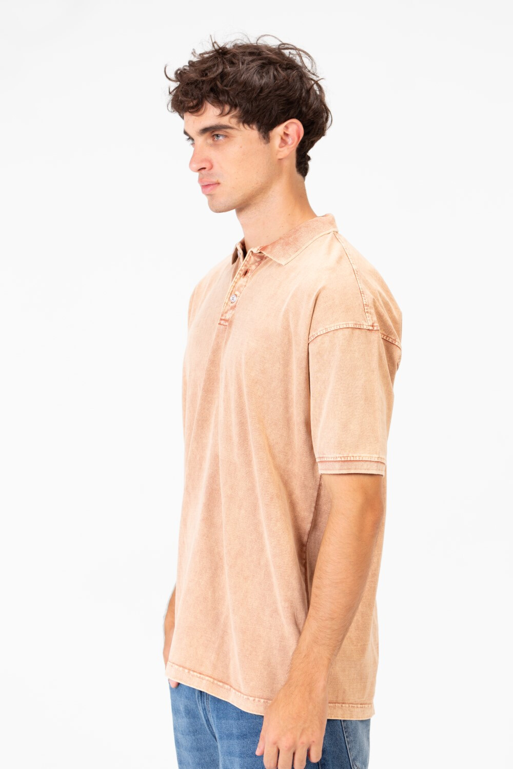 Men's Regular Fit Polo T-Shirt With Front Half Buttons And Short Sleeves