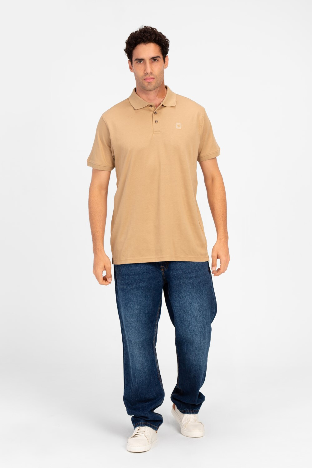 Men's Tomato Slim Fit Half Button Polo T-Shirt