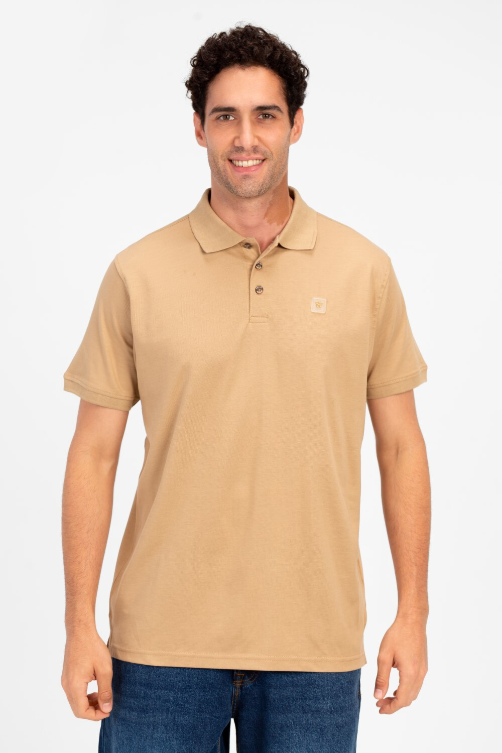 Men's Tomato Slim Fit Half Button Polo T-Shirt