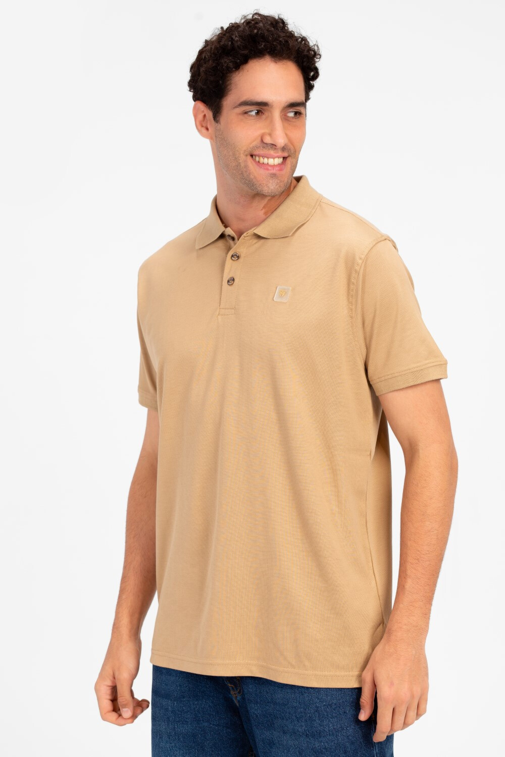 Men's Tomato Slim Fit Half Button Polo T-Shirt