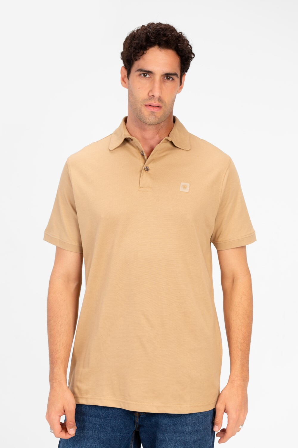 Men's Slim Fit Half Button Polo T-Shirt