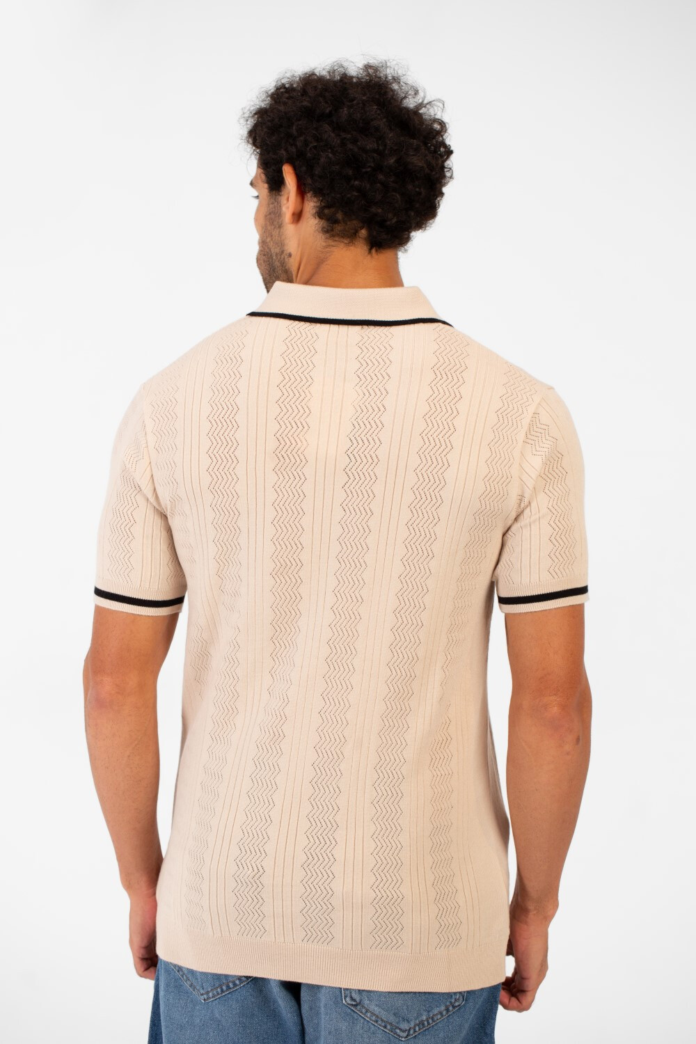 Men's Half Zip Polo Collar High Quality Breathable Fabric Half Sleeve T-shirt