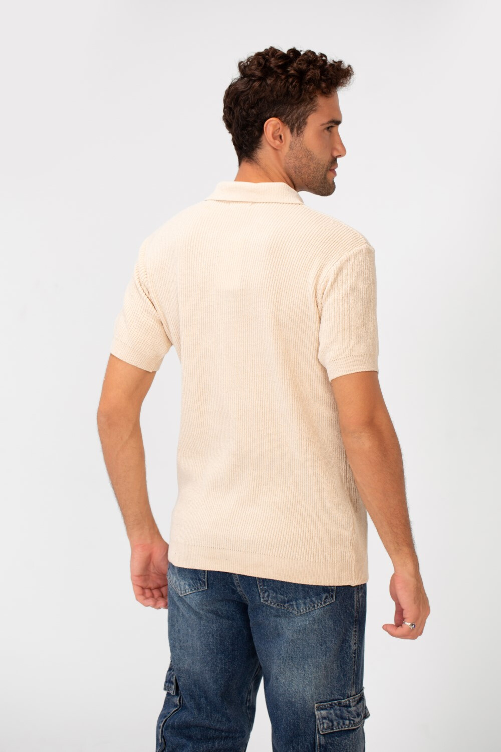 Men's Slim Fit Short Sleeve Half Zip High Quality Polo T-Shirt