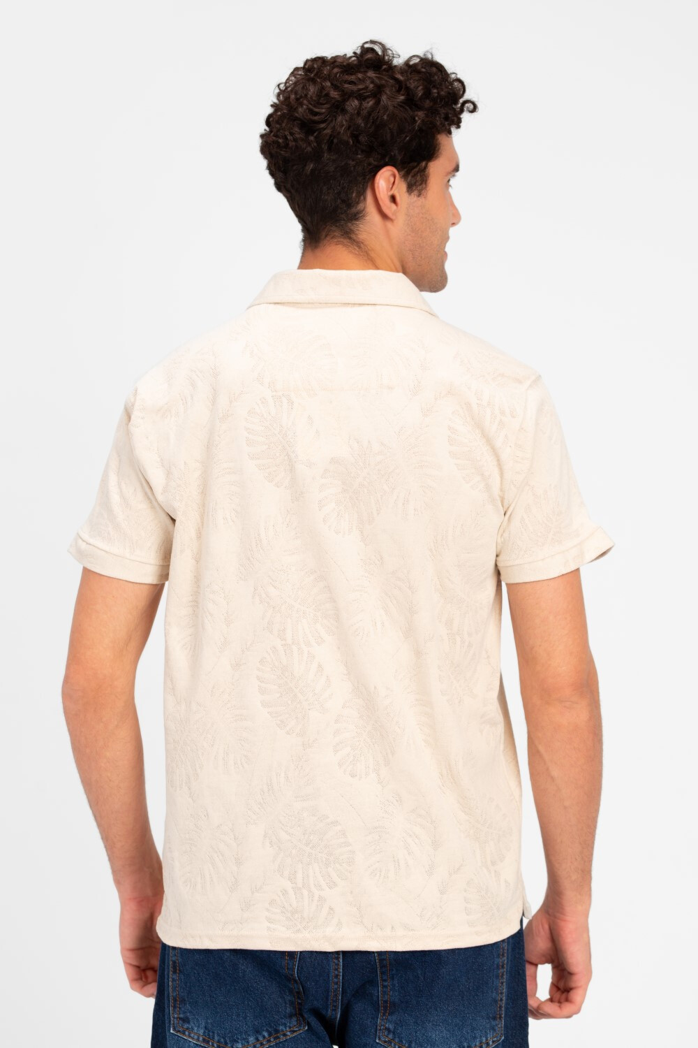 Men's Slim Fit Half Sleeve Wooded Polo T-Shirt