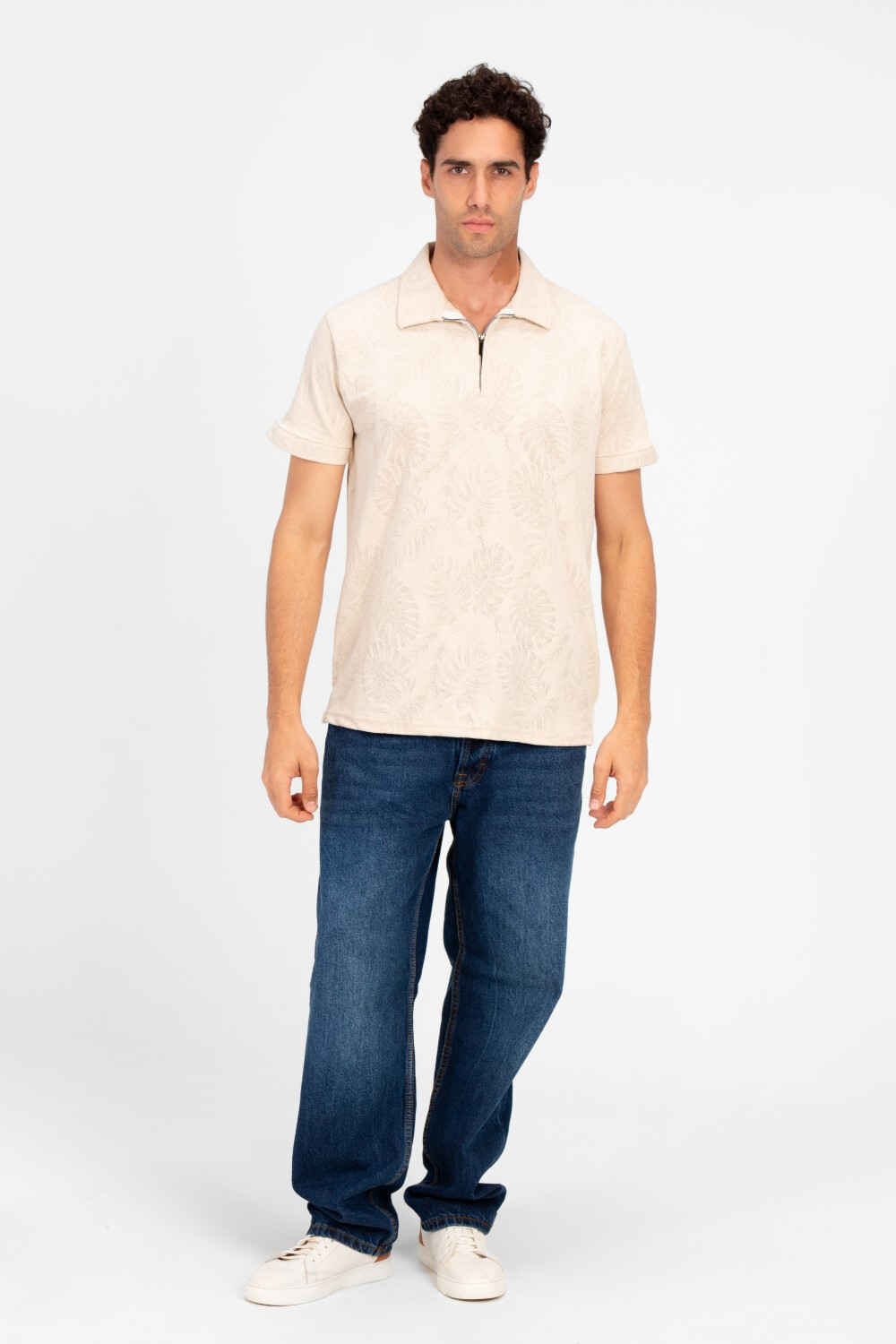 Men's Slim Fit Half Sleeve Wooded Polo T-Shirt