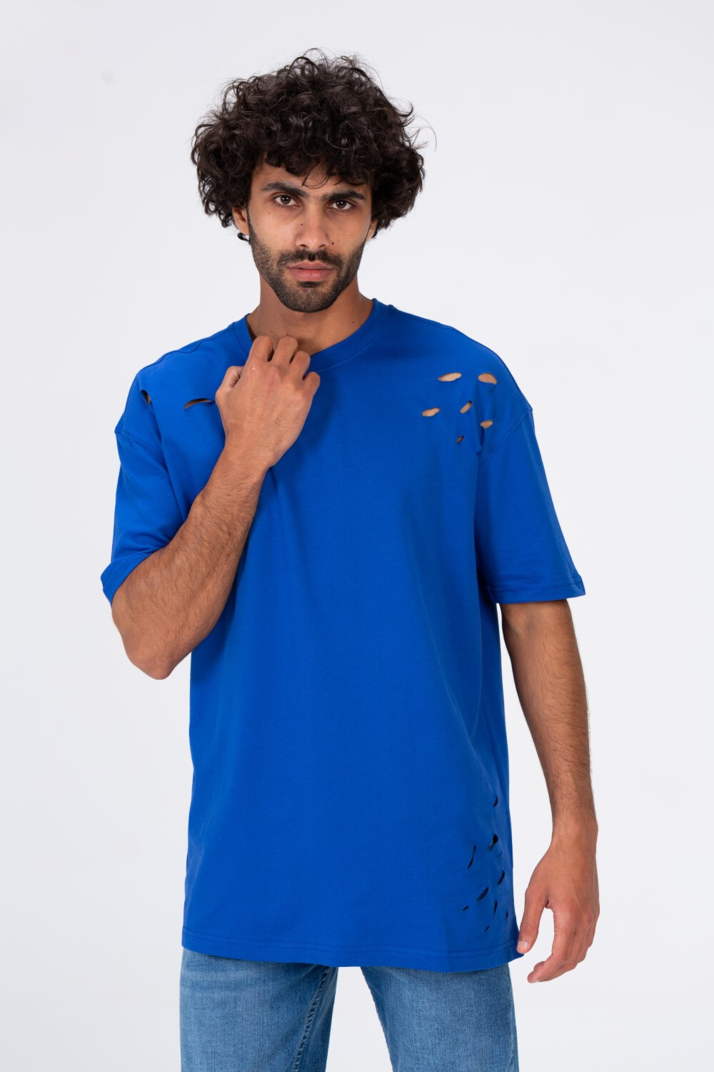Mens Oversize T-shirt With Short Sleeves And A Round Neck
