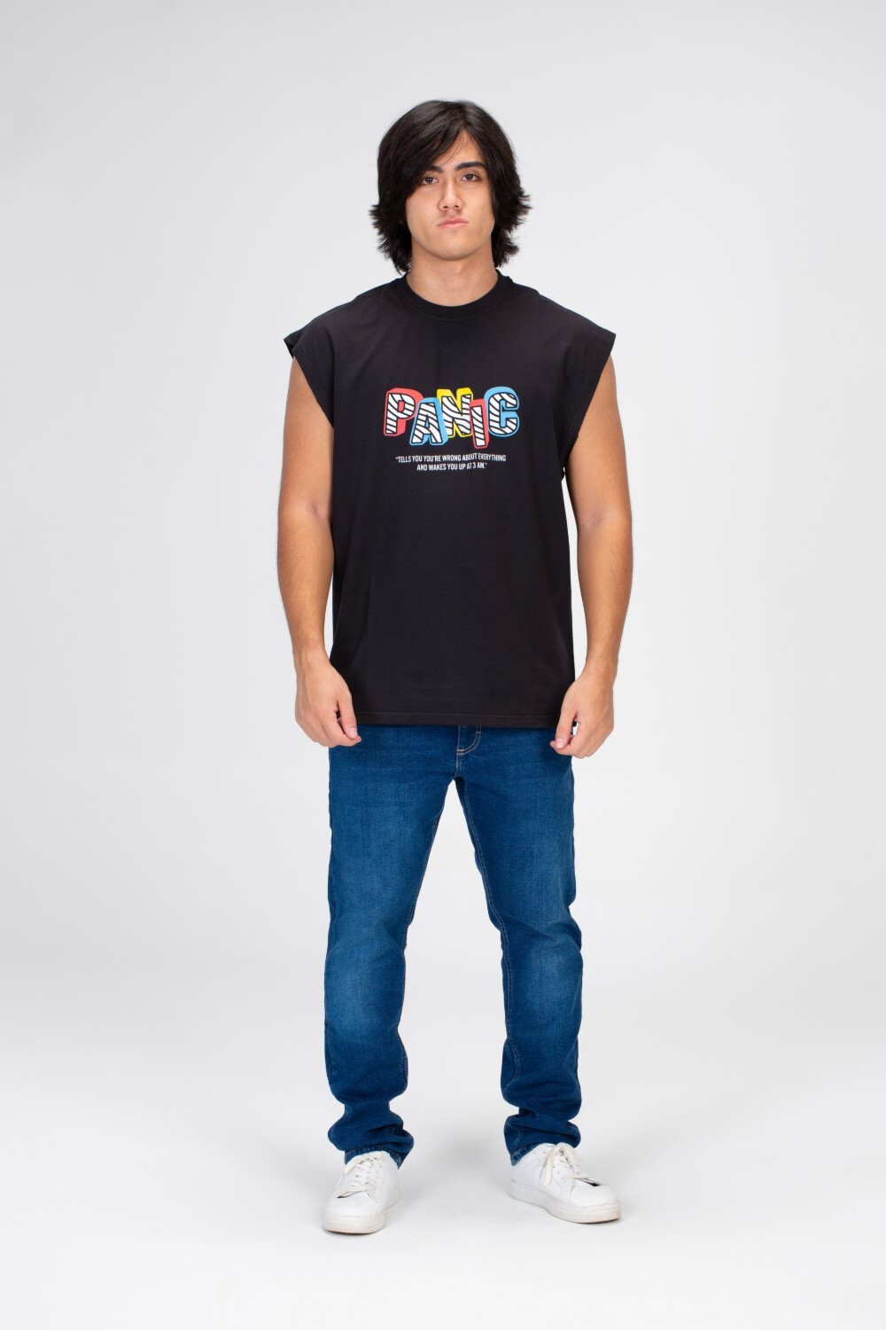 Men's Cut Printed On The Front And Back T-shirt Black In Milton Material