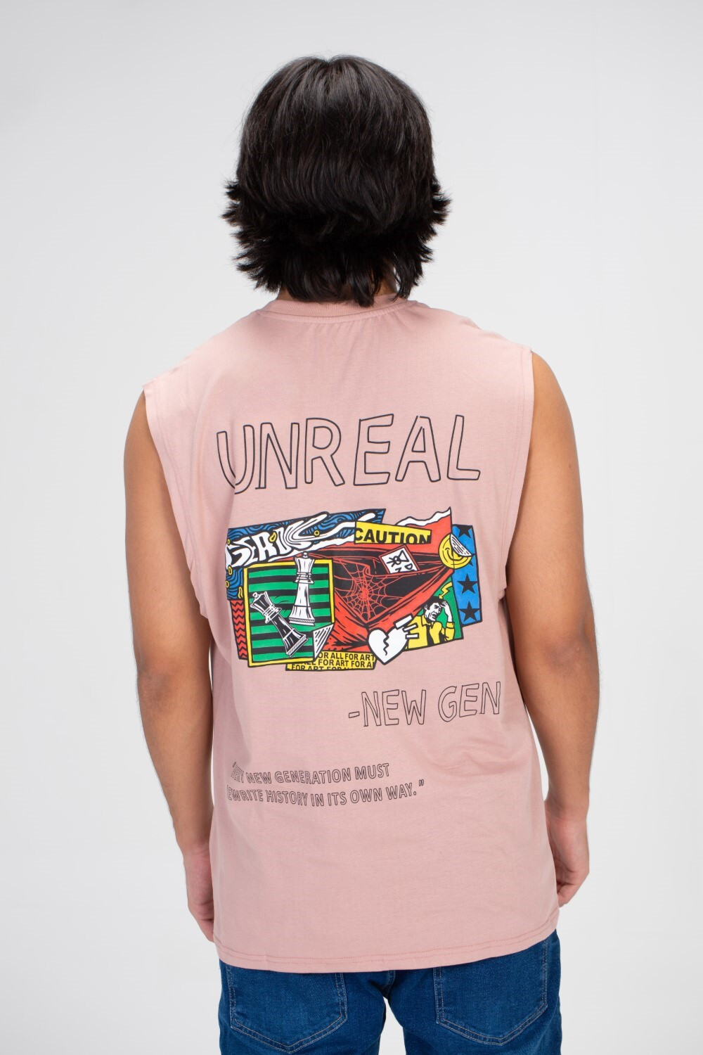 Men's Printed On The Front And Back Cut T-shirt With Summer Material And Colors