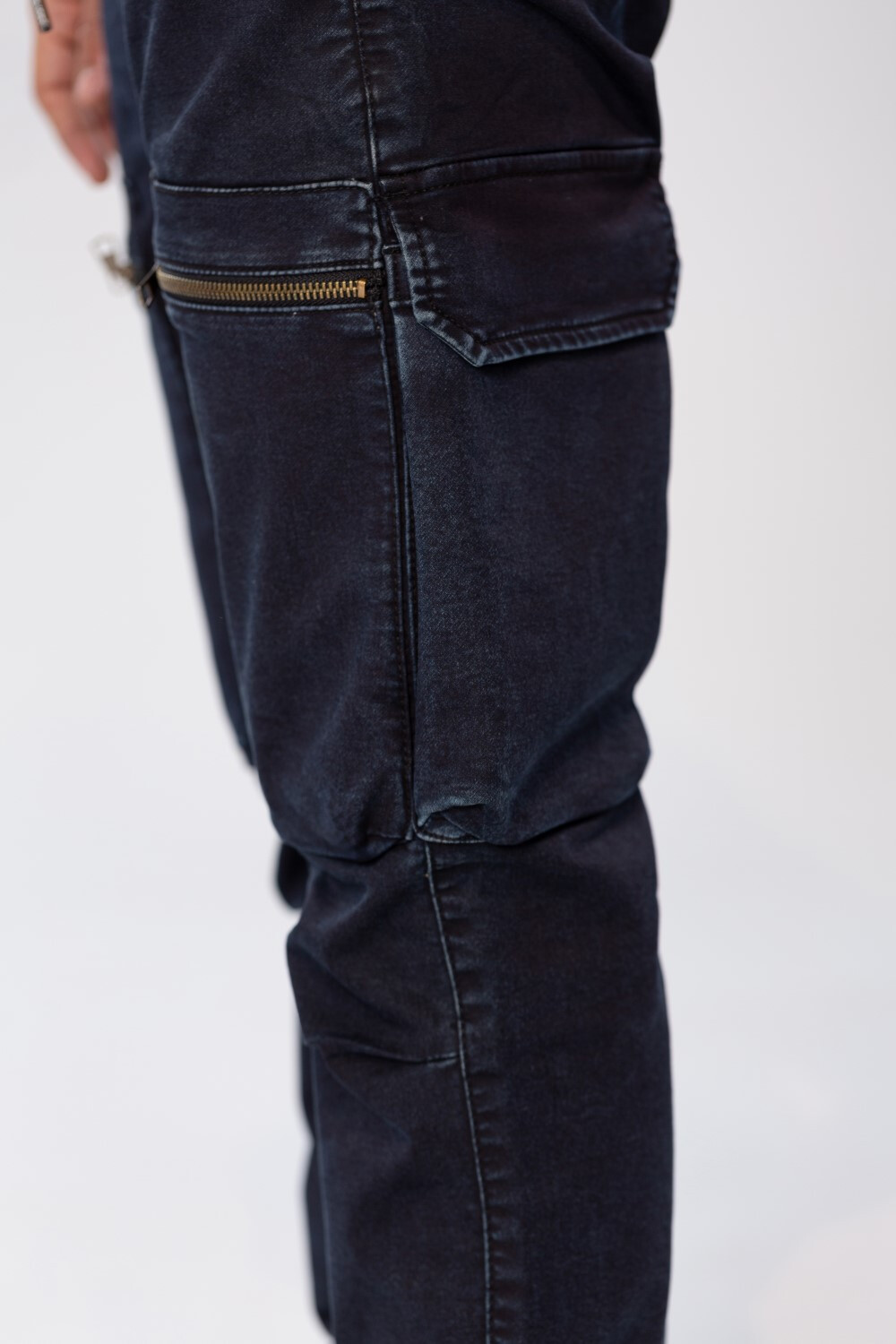 Men's Slim Fit Sherwal Jeans Pants With Front Zipper Pockets