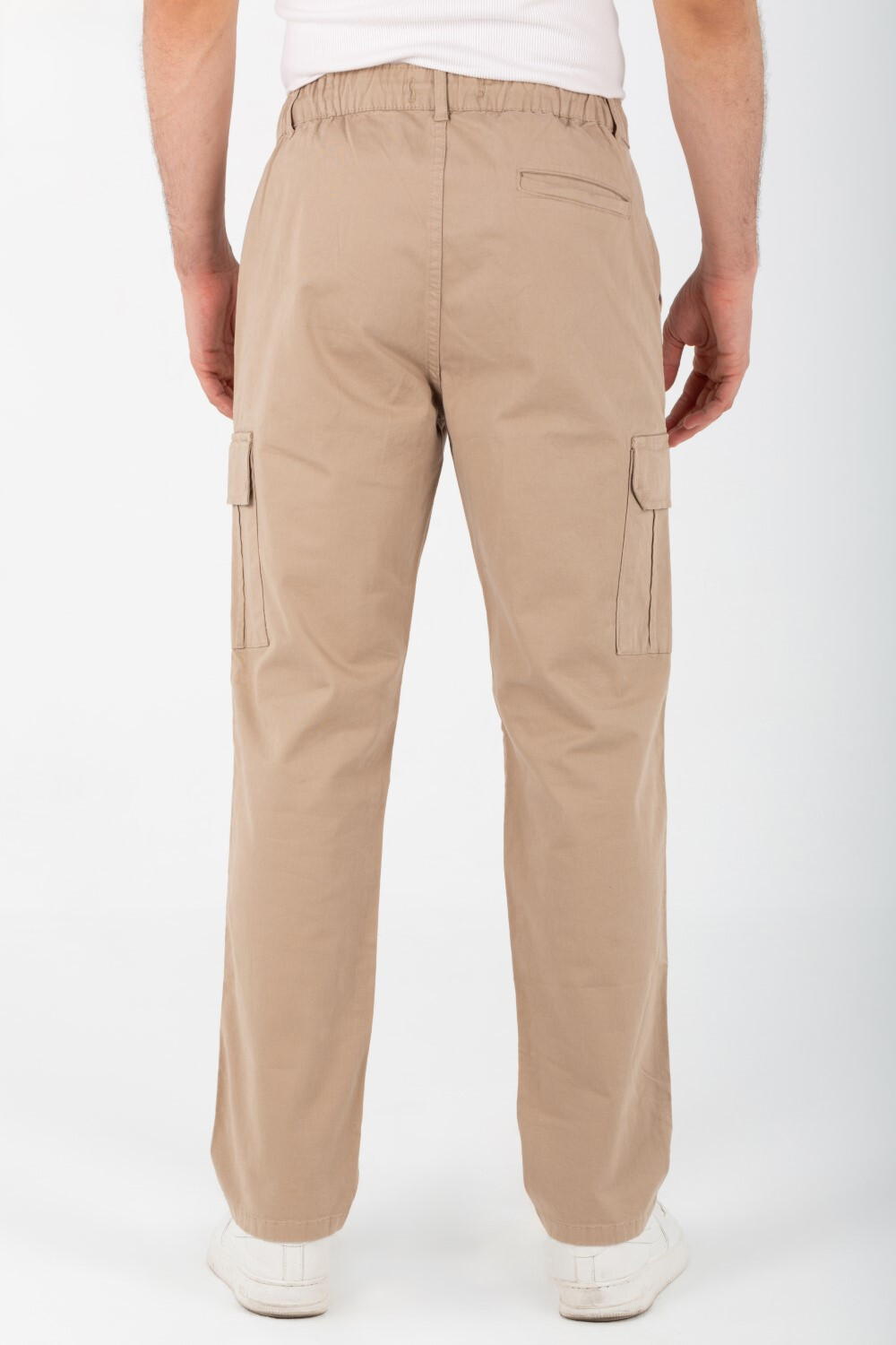 Men's Gabardine Sherwal Pants With Side Pockets And An Elastic Band In The Middle